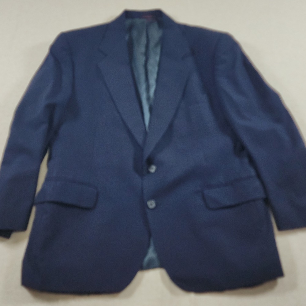 Mens Blazer Navy Blue 100% Pure Wool Vintage Briar Apparel Kuppenheimer USA